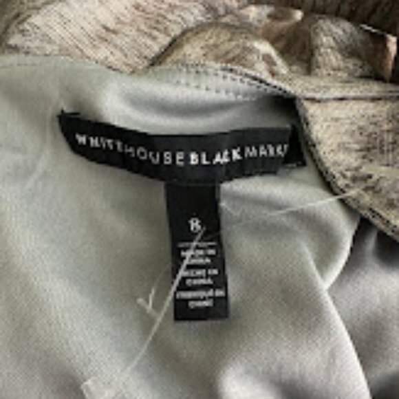 White House Black Market V-Neck Racerback Halter Dress Marled Taupe 8 #9413 - Picture 4 of 7